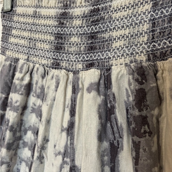 Boho Gray and White Tie-Dye Wide-Leg Pants - Picture 3 of 5
